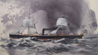 SS Cimbira, Gemälde von Jens Rusch (copyright beachten)